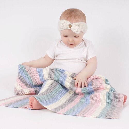 Stripy Baby Blanket Knitting Kit