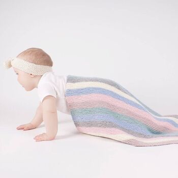 Kit de tricot couverture bébé rayé 3