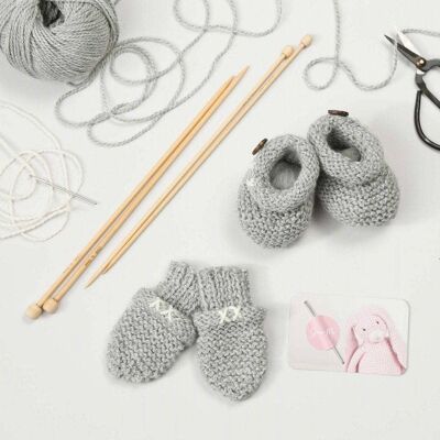 Kit tricot mitaines et chaussons pour bébé