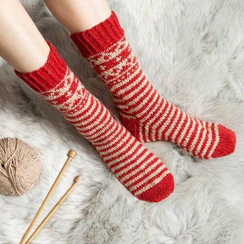 Striped Fair Isle Socks Knitting Kit