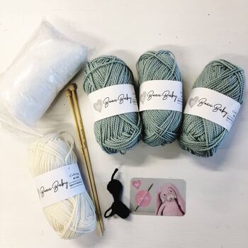 Kit de tricot Mabel Bunny bleu sarcelle 3