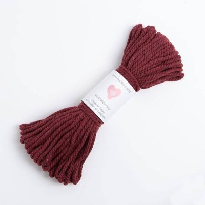 Corde en macramé 5 mm en bordeaux