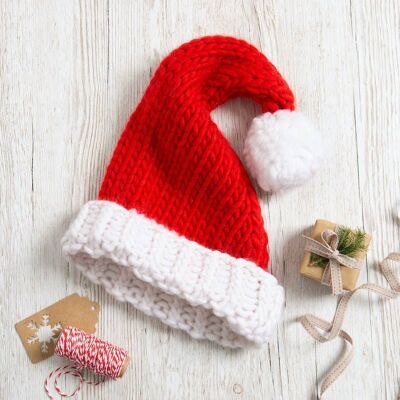 Kit per maglieria con cappello da Babbo Natale per adulti