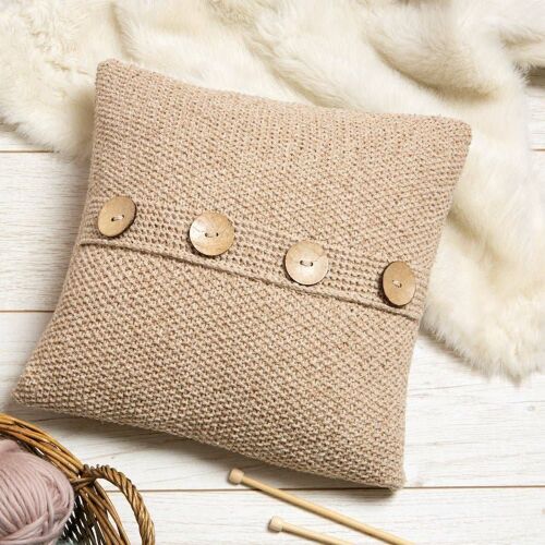 Moss Stitch Cushion Cover Knitting Kit