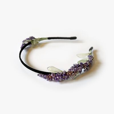 Lavender and Jade Dainty Crystal Headband