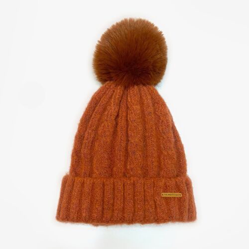 Laura Satin Lined Beanie With Detachable Pom