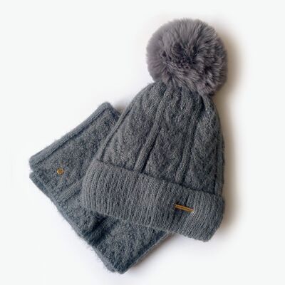 Conjunto de gorro y redecilla con forro polar Fifi