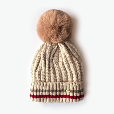 Gorro infantil Charlie con forro polar y pompón de gran tamaño