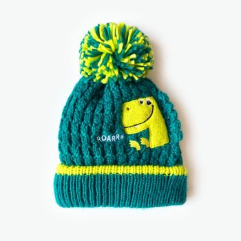 Bonnet enfant dinosaure brodé Bertie 1