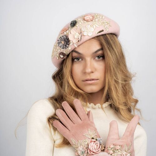 Blush Bouquet Embellished Beret