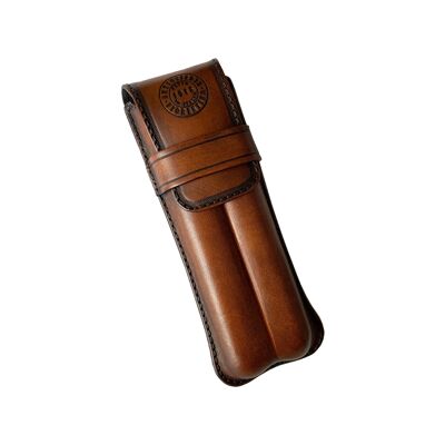 AVANA - Cuban type cigar holder in genuine dark brown vegetable tanned leather