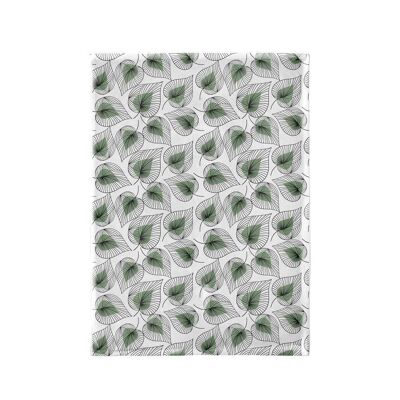 Line Art Leaves Organic Kitchen Towel by chic.mic
