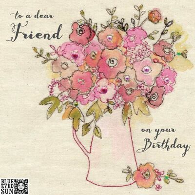 Querido amigo cumpleaños - Broderie