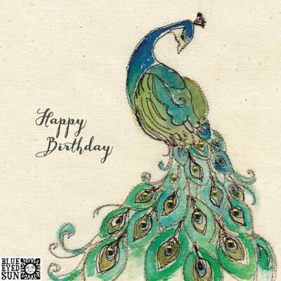 Happy Birthday Peacock - Broderie