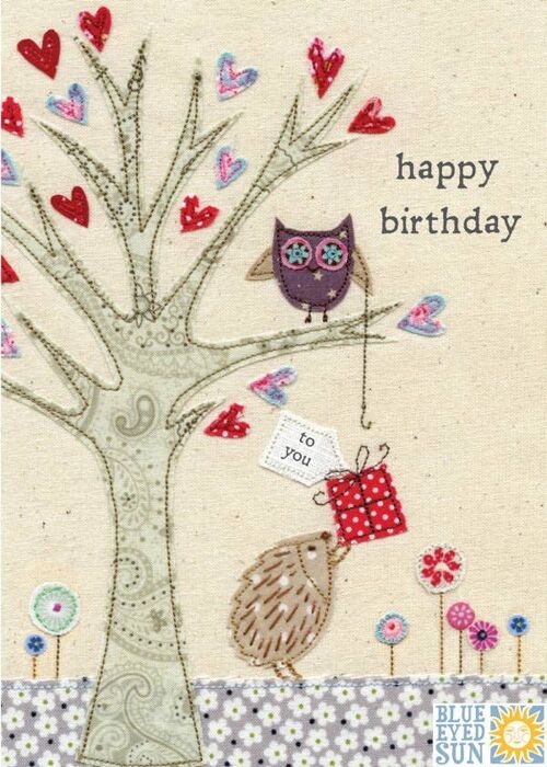Birthday Owl Hedgehog - Picnic Time