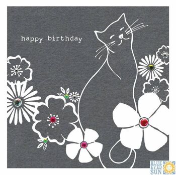 Joyeux anniversaire chat - Fleur