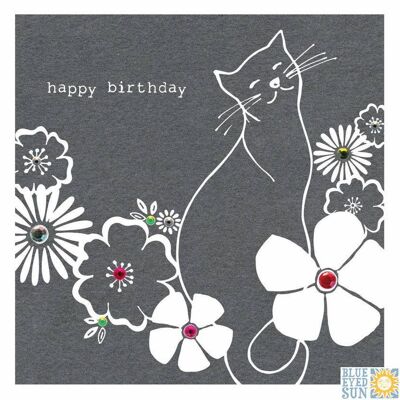 Joyeux anniversaire chat - Fleur