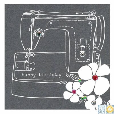 Macchina da cucire di buon compleanno - Fleur