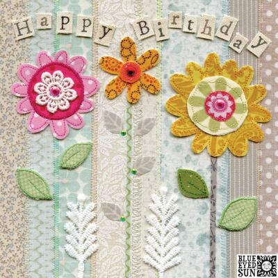 Happy Birthday  Flower Stems - Fabricadabra