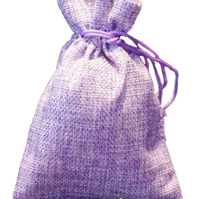 Drawstring Bag, Lilac Burlap