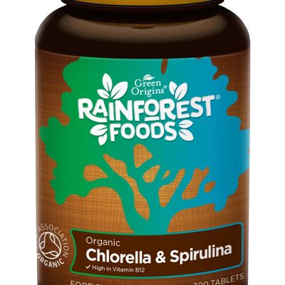 Rainforest Foods Organic Chlorella & Spirulina Tablets 300 x 500mg