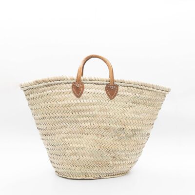 French Shopping Basket with Leather