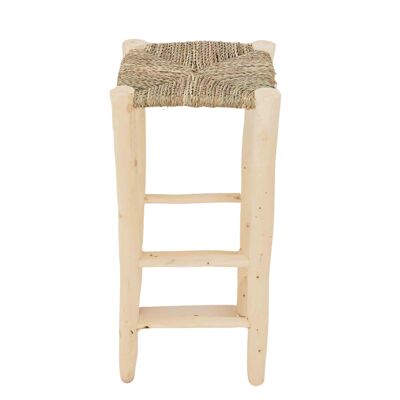 Tabouret de bar en bois fait main avec corde naturelle boho chic