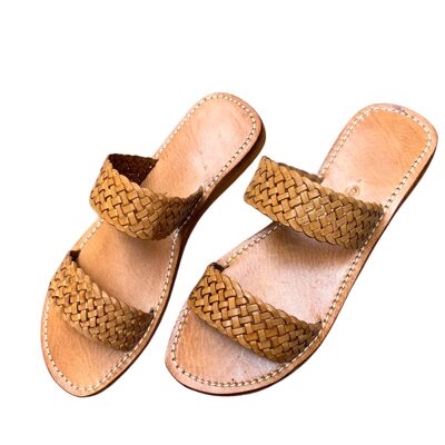 Sandales marocaines en cuir, Chaussures d'été 100% FAIT MAIN