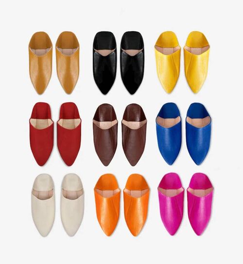 Moroccan slippers, Unisex Leather, Dyed With Natural Color