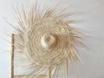 CHAPEAU MAROCAIN EN PAILLE, Chapeau en rotin Feuilles de palmier Chapeau Paille Franges 2