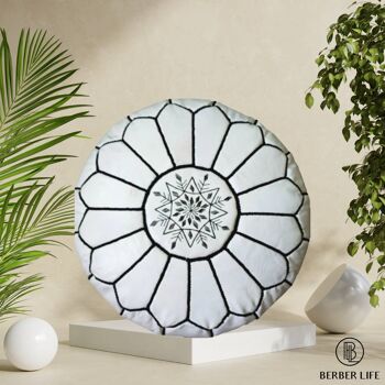 Pouf Marocain Blanc Pouf Non Rembourré 1