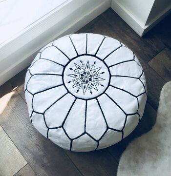 Pouf Marocain Blanc Pouf Non Rembourré 2