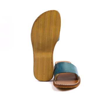 Sandale en cuir turquoise 3