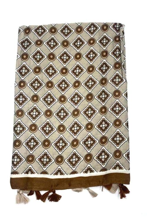 Foulard brillant beige