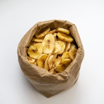 Organic banana chips sweetened with honey