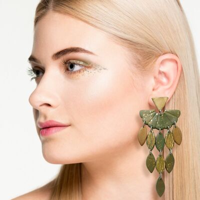 Golden Olive Polymer clay earrings