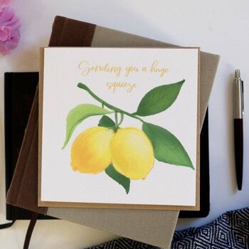 Carte de vœux au citron "Je t'envoie une énorme pression" 2