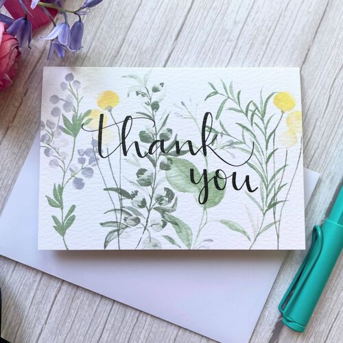 Thank you card - botanical