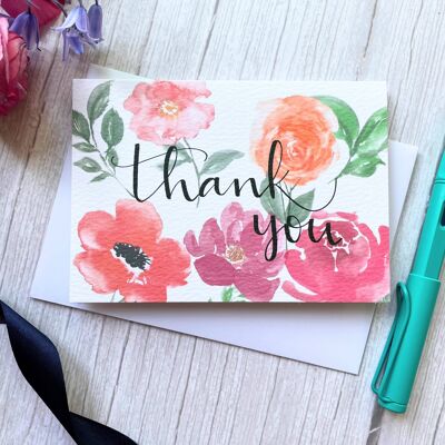 Carte de remerciement - fleurie