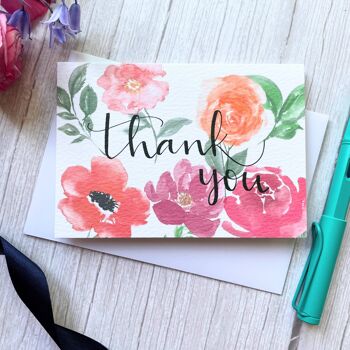 Carte de remerciement - fleurie 1