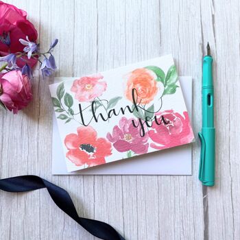 Carte de remerciement - fleurie 2