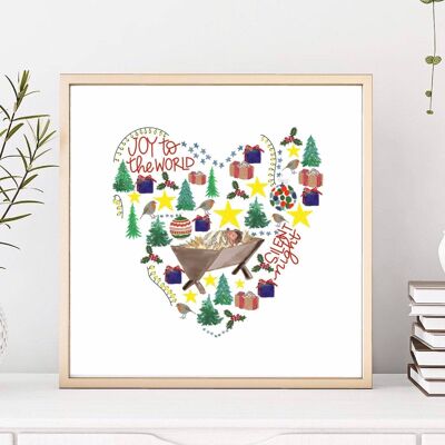 Christmas Heart wall print