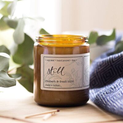 Bougie en pot rhubarbe & menthe fraîche 8oz