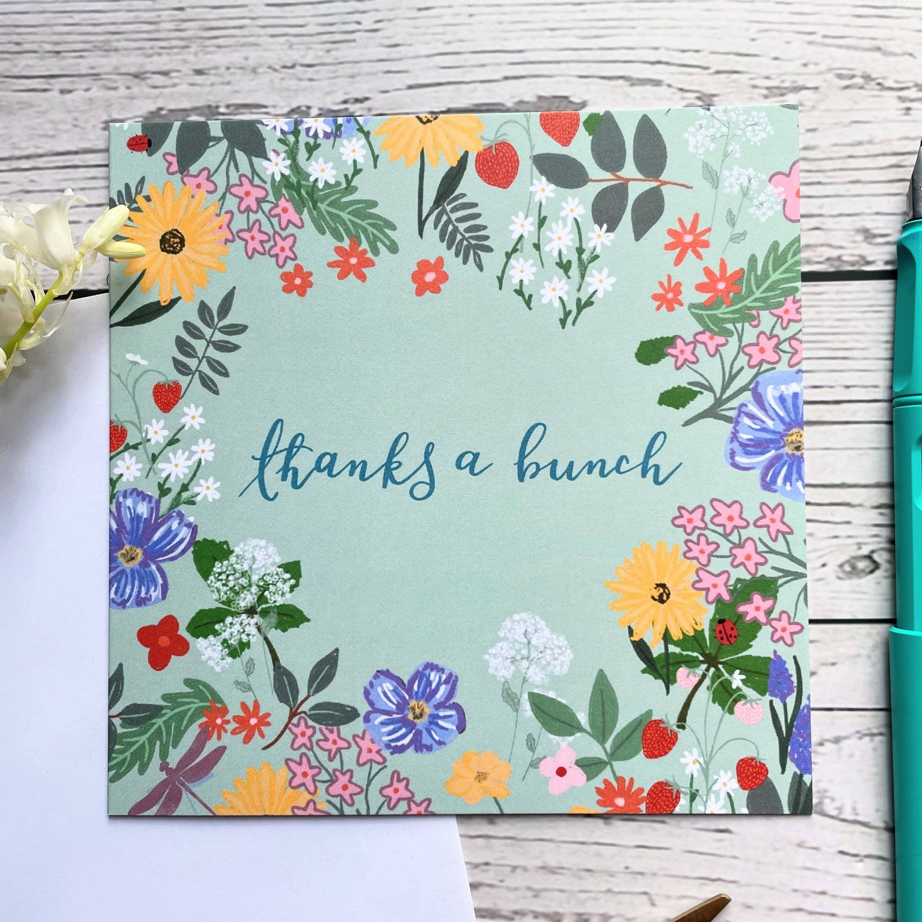 Grazie un mazzo floreale biglietto di ringraziamento