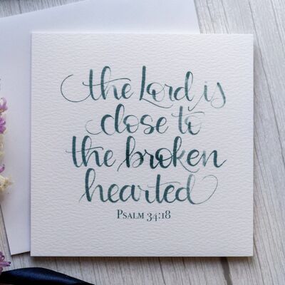 Carte de condoléances chrétienne - Psaume 34:18