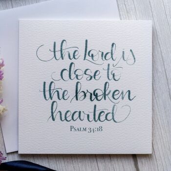 Carte de condoléances chrétienne - Psaume 34:18 1