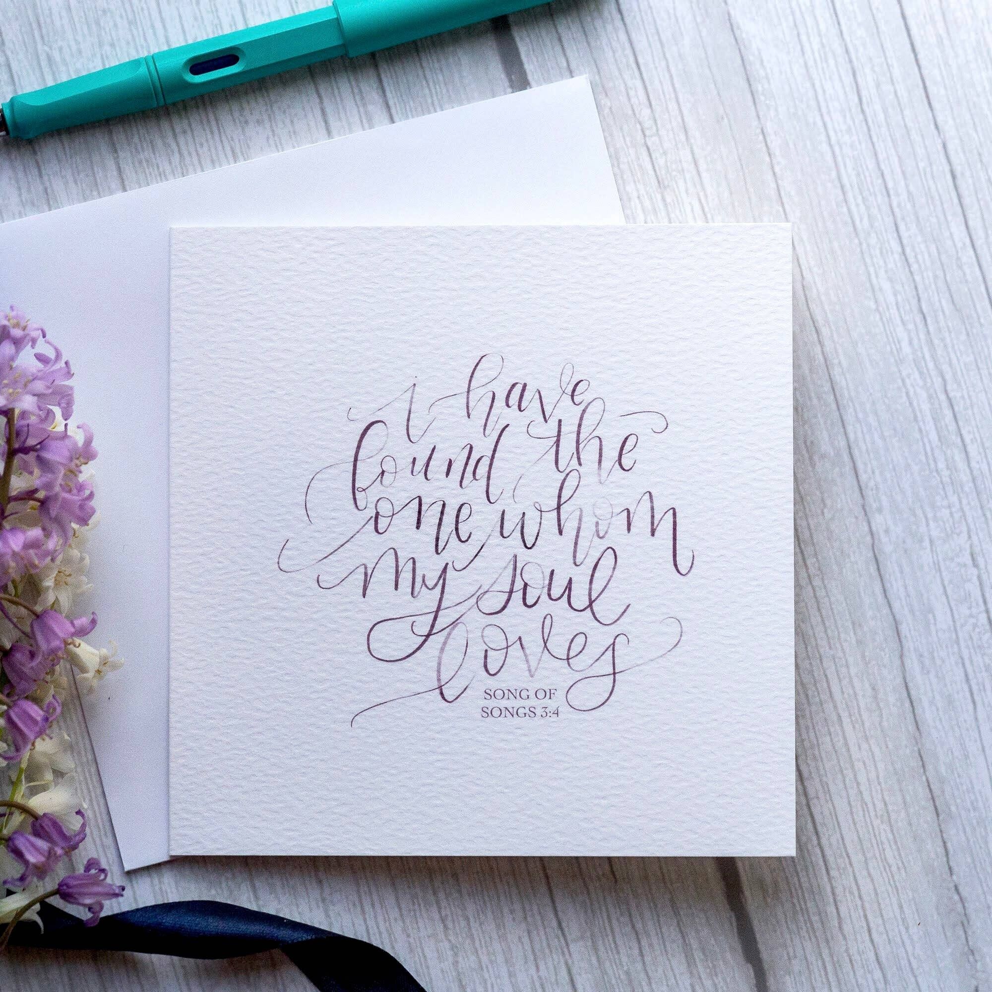 “He encontrado al que ama mi alma” Tarjeta Cristiana