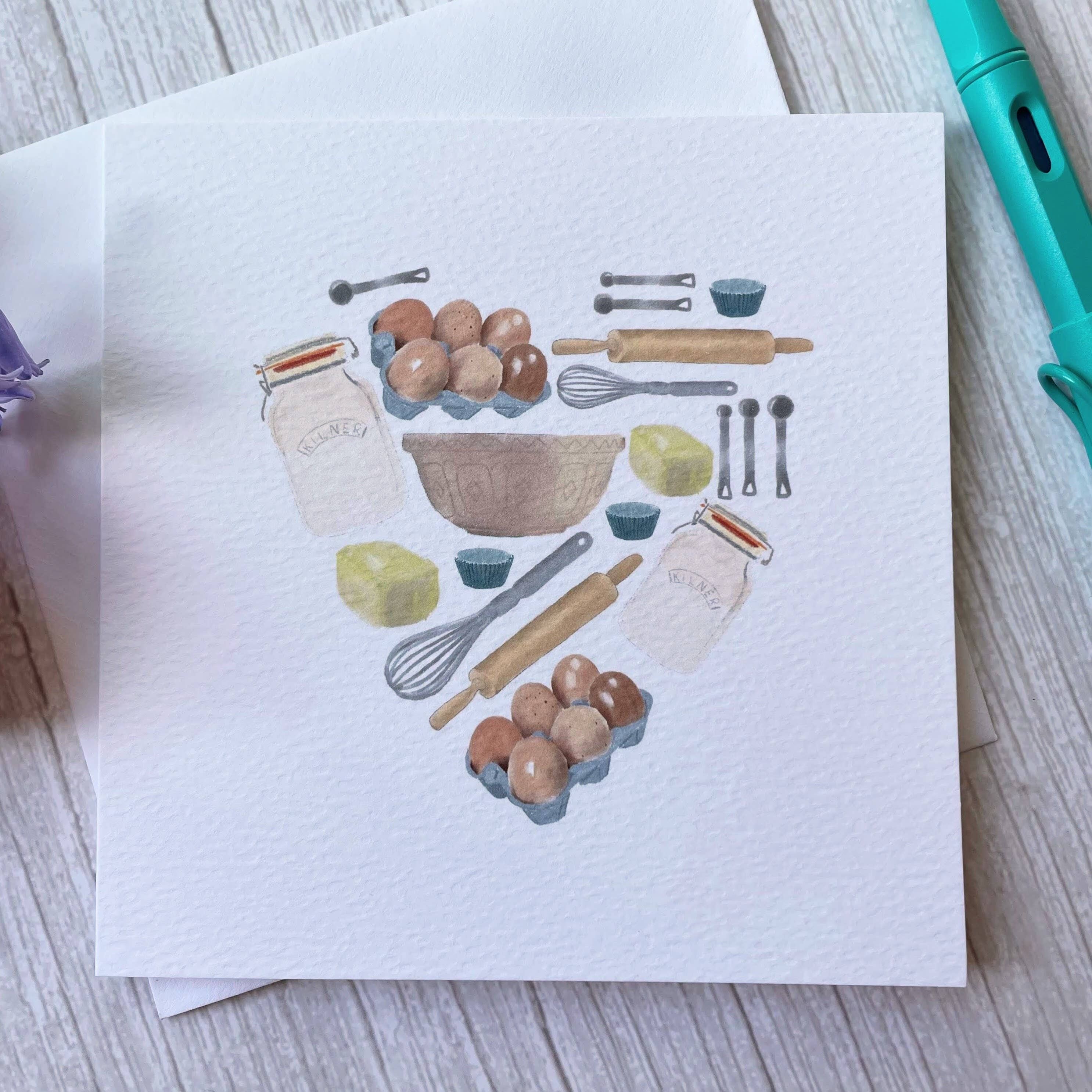 Tarjeta de felicitación - Corazón para hornear