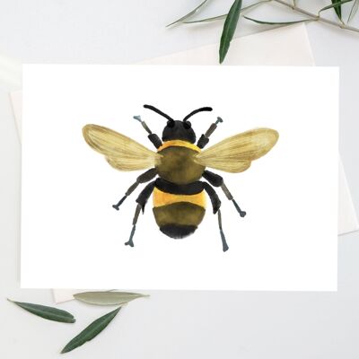 Cartolina d'auguri - ape dell'acquerello