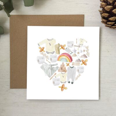 New baby heart card